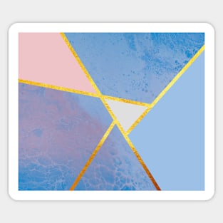 Abstract paint print, color blocking dark blue Sticker